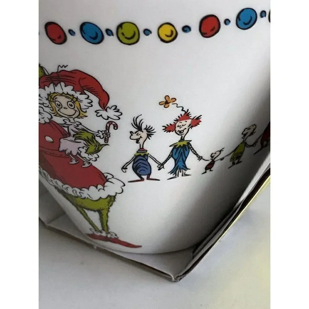 Dr Seuss Grinch Cindy Lou Christmas RAMEN Noodle‎ BOWL With Wood Chopsticks NEW